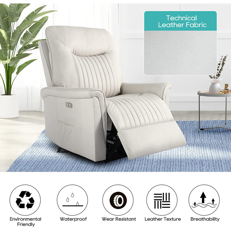 BESUNYST Power Reclining Adjustable Heated Massage Chair Recliner & Reviews Wayfair